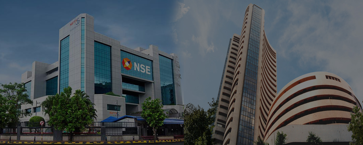 National Stock Exchange and Bombay Stock Exchange buildings